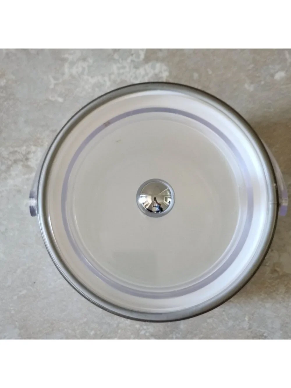 Vintage MCM Georges Briard Brushed Silver Tone Ice Bucket With Lid And Handle